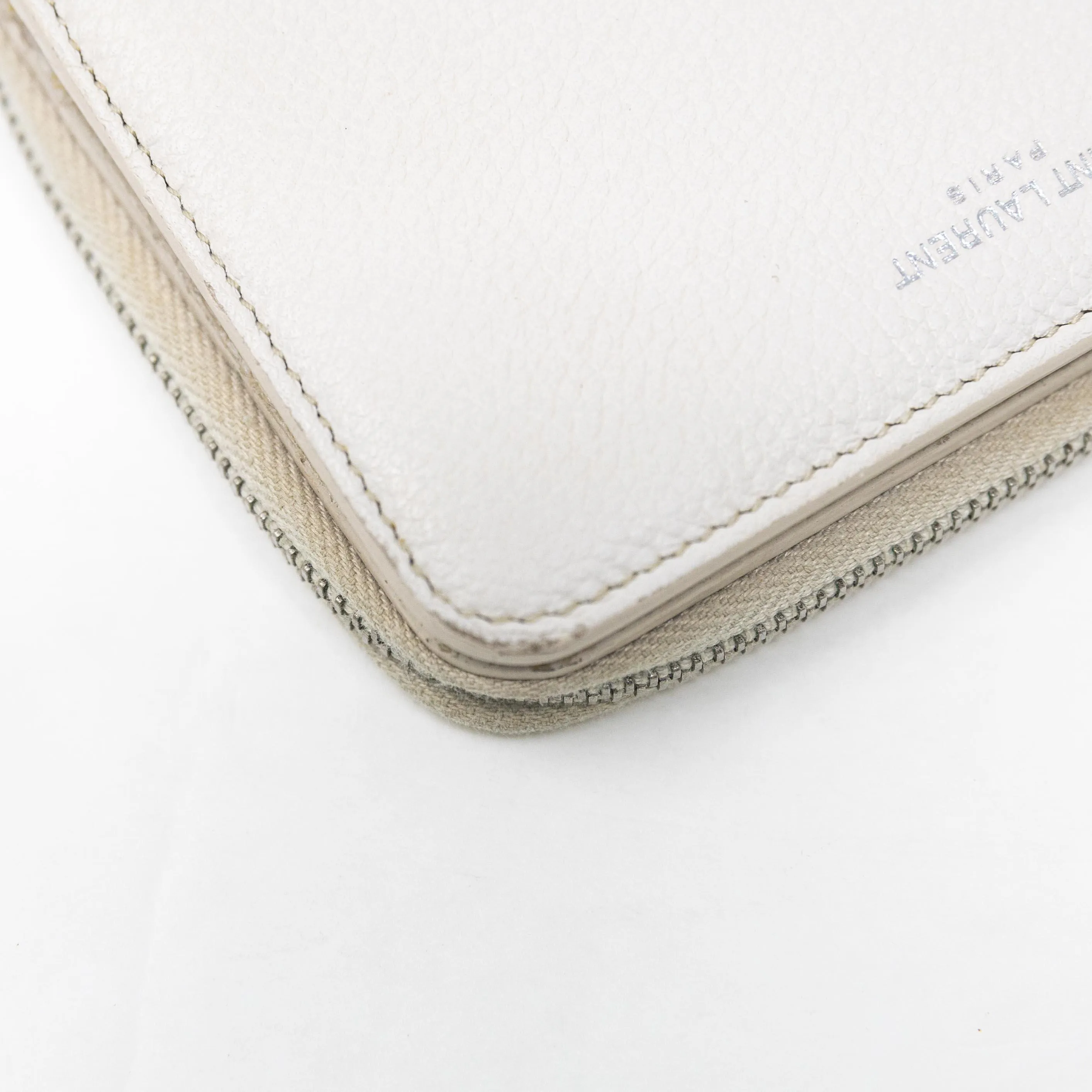 Saint Laurent White Compact Wallet