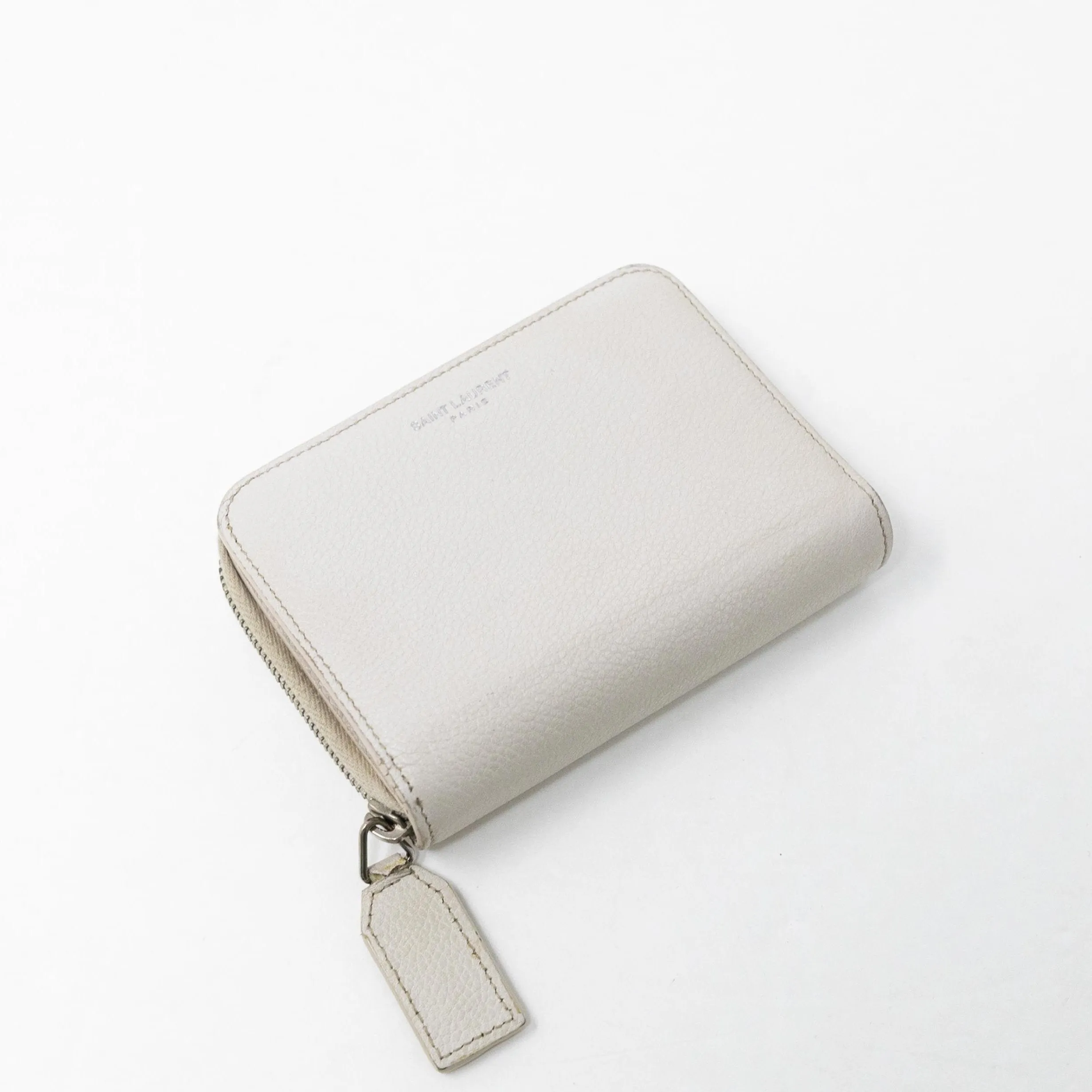 Saint Laurent White Compact Wallet