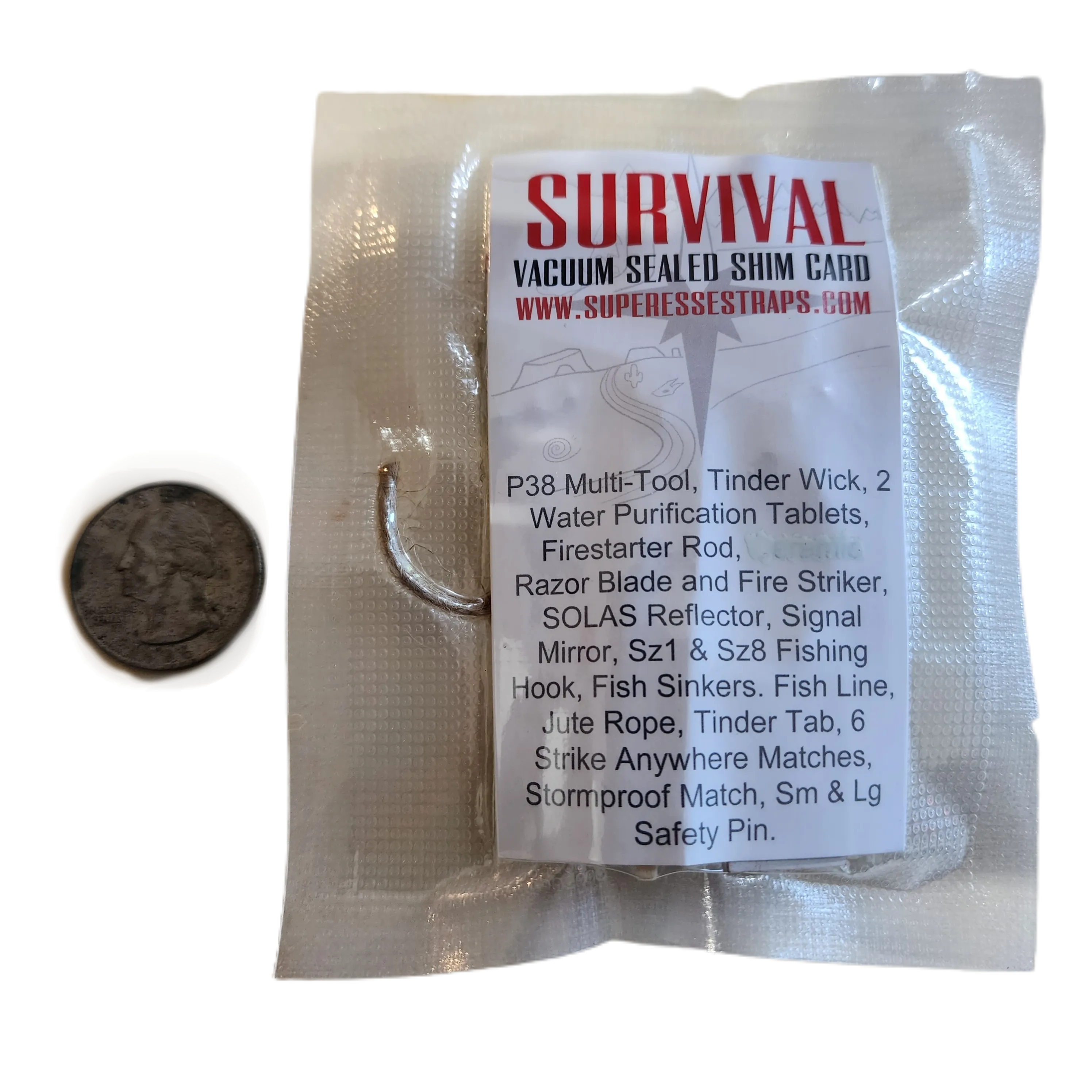 Shim Personal Survival Cards - Wallet Size Vacuum Sealed Survival Packets