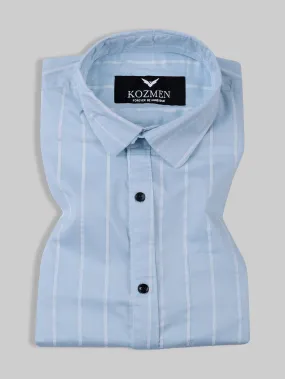 Sky Blue And White Authentic Stripe Casual Shirt