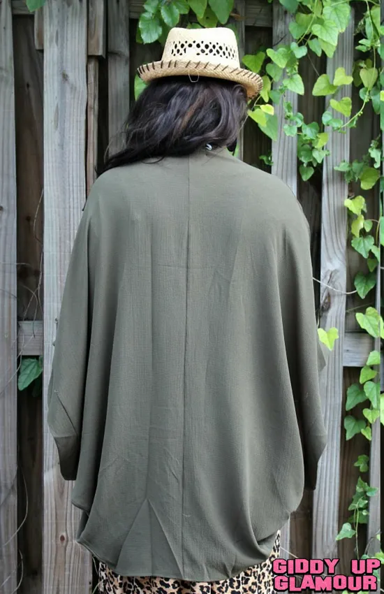 Stay Classic Kimono in Olive Green