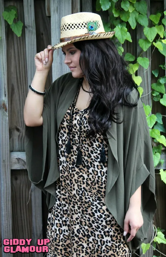 Stay Classic Kimono in Olive Green