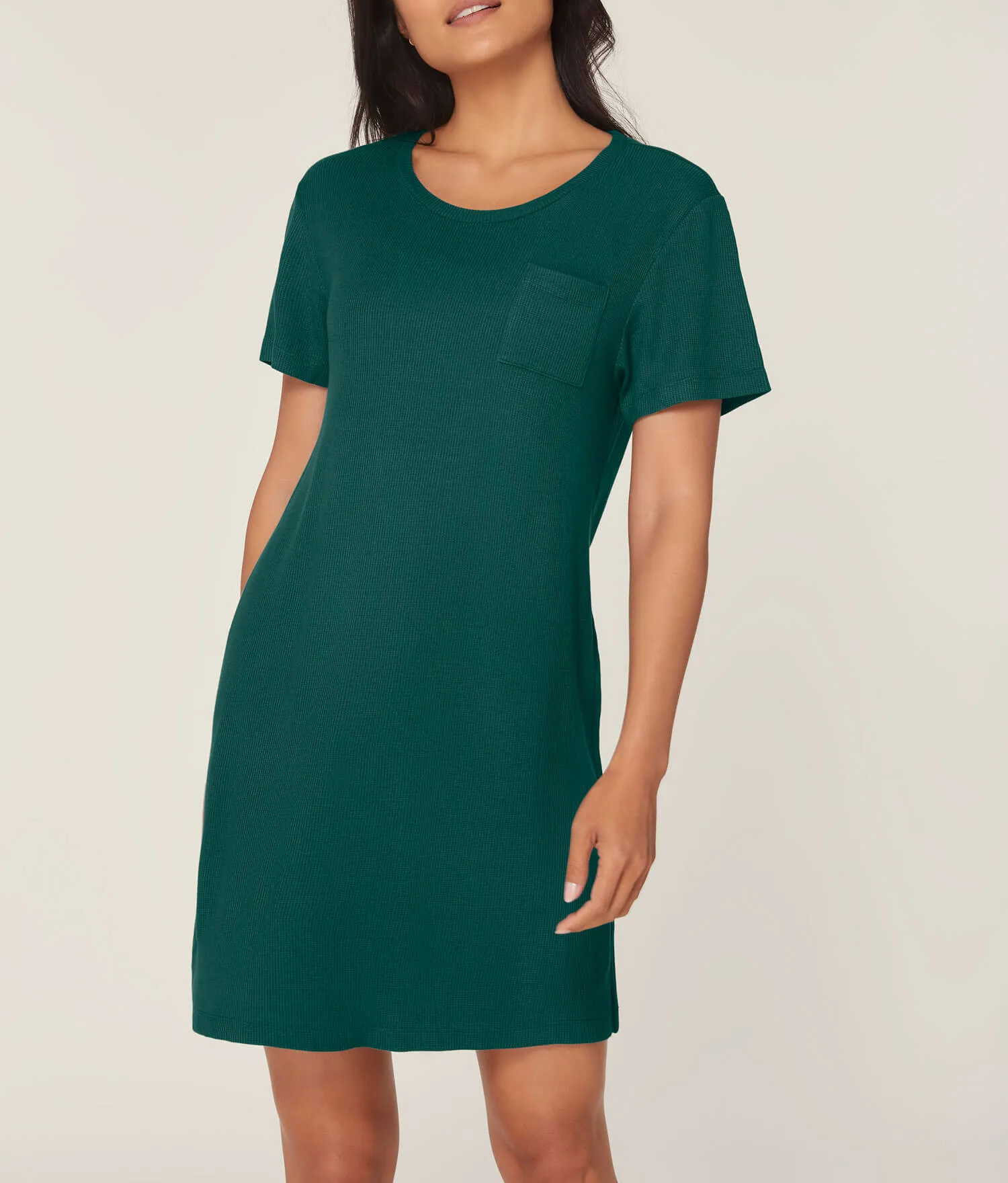 T-Shirt Dress - Waffle - Fern