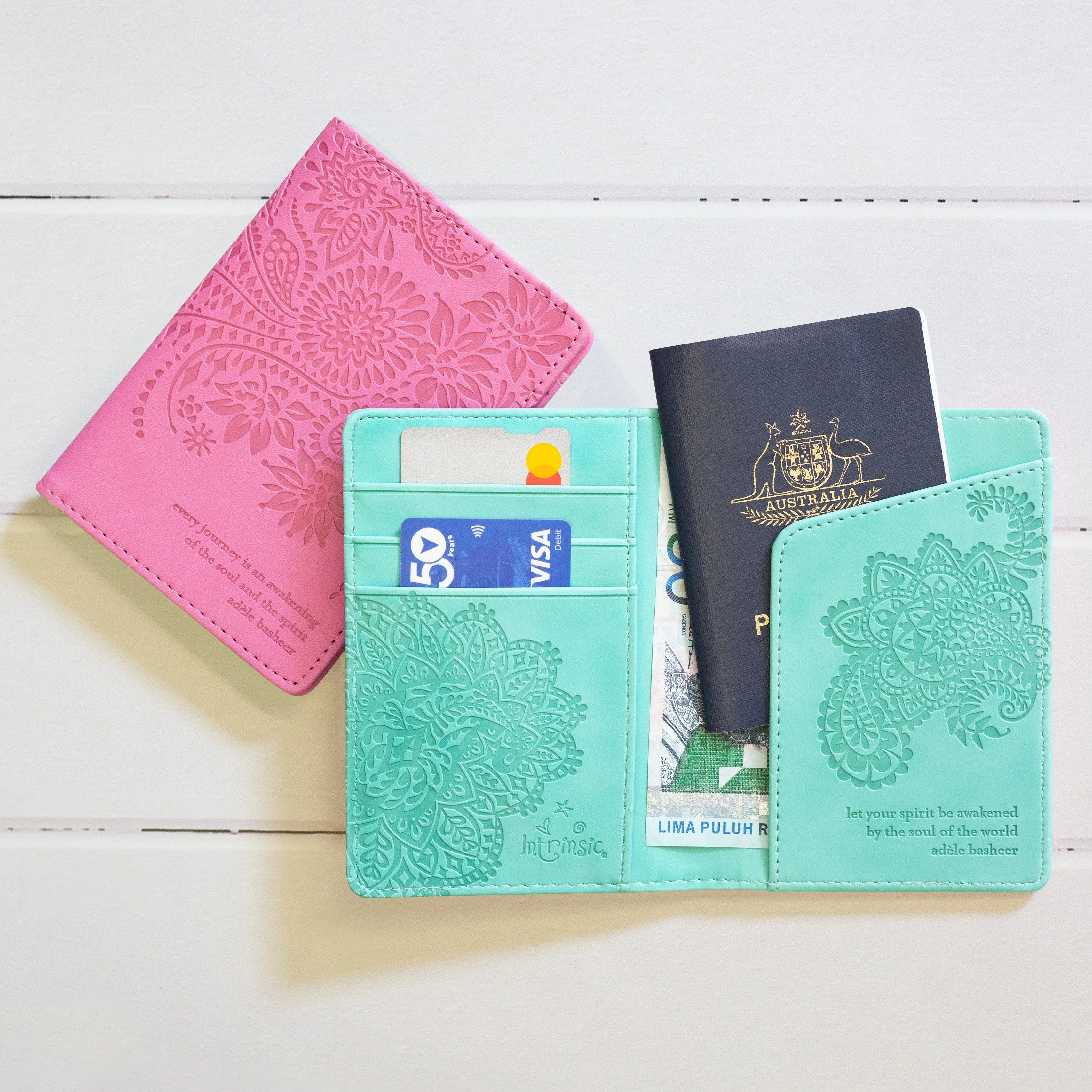 Tahitian Turquoise Passport Wallet