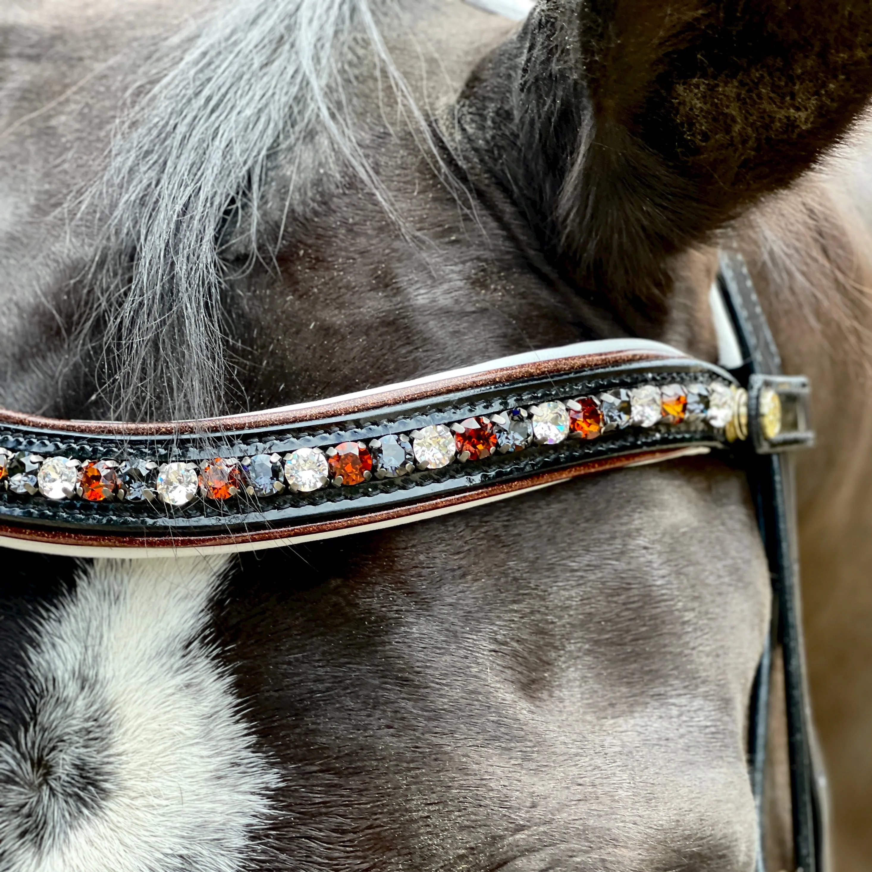 Taos Black Patent Leather Snaffle Bridle