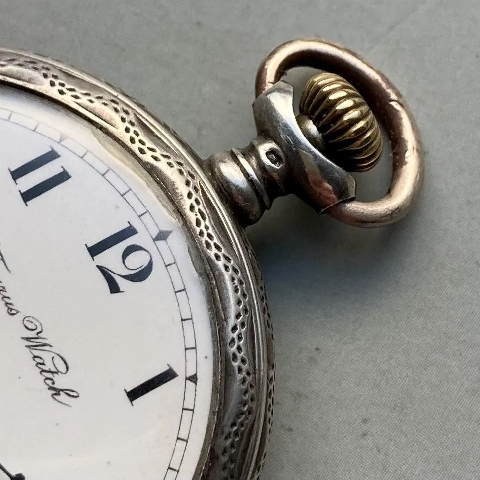 Taurus Pocket Watch Antique Manual 43mm Vintage Pocket Watch German Silver