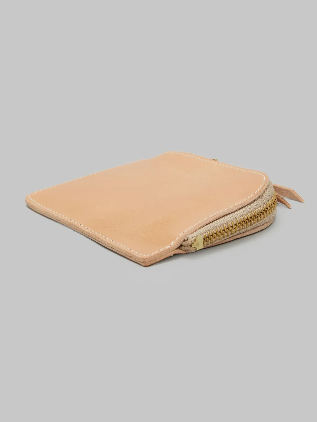 The Strike Gold Italian Leather Zip Wallet Natural