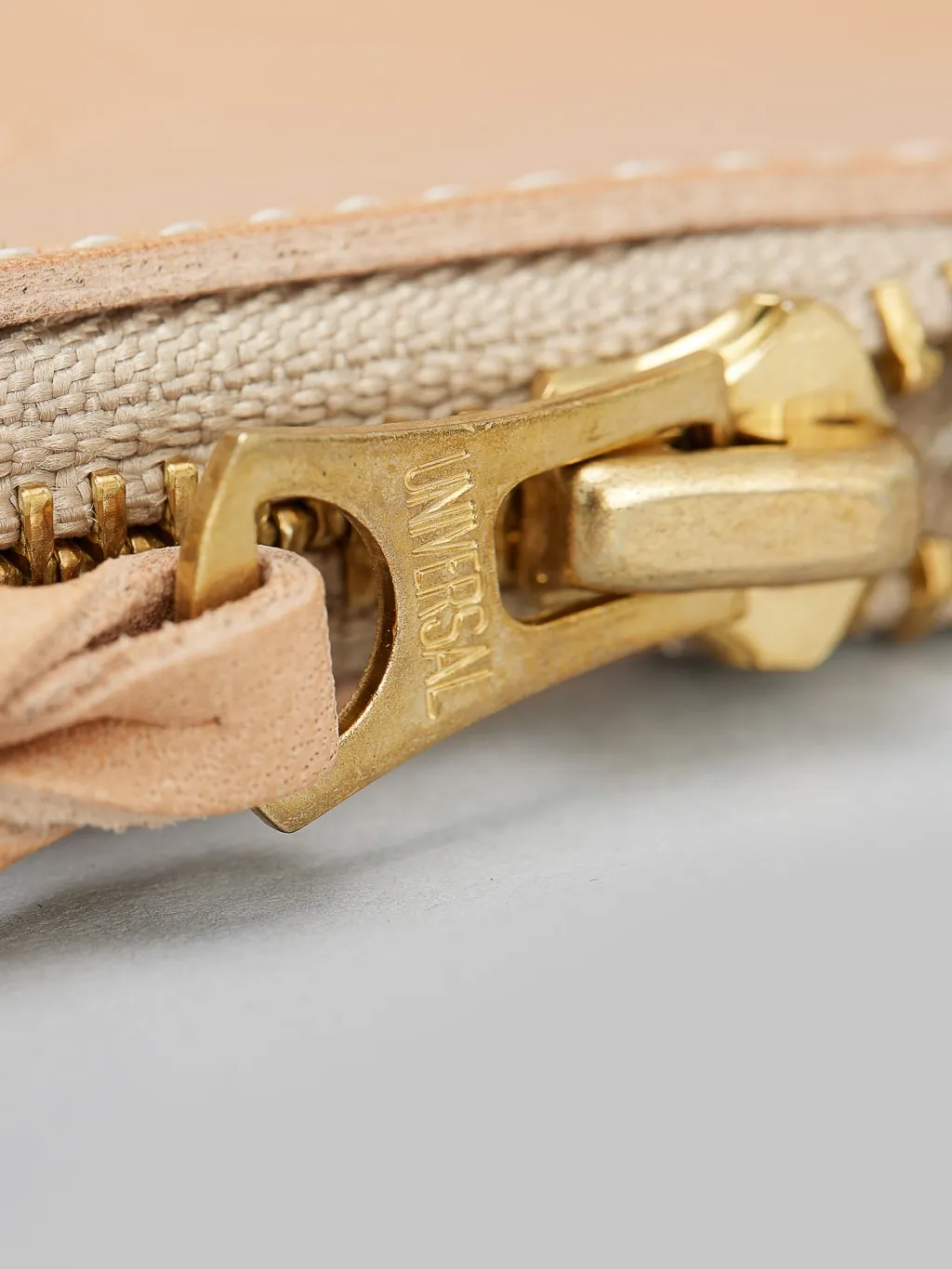 The Strike Gold Italian Leather Zip Wallet Natural