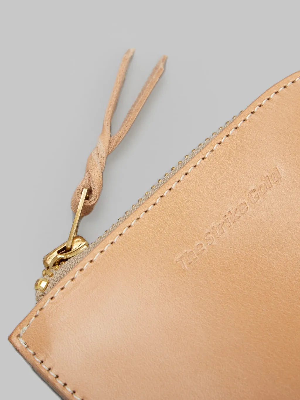 The Strike Gold Italian Leather Zip Wallet Natural