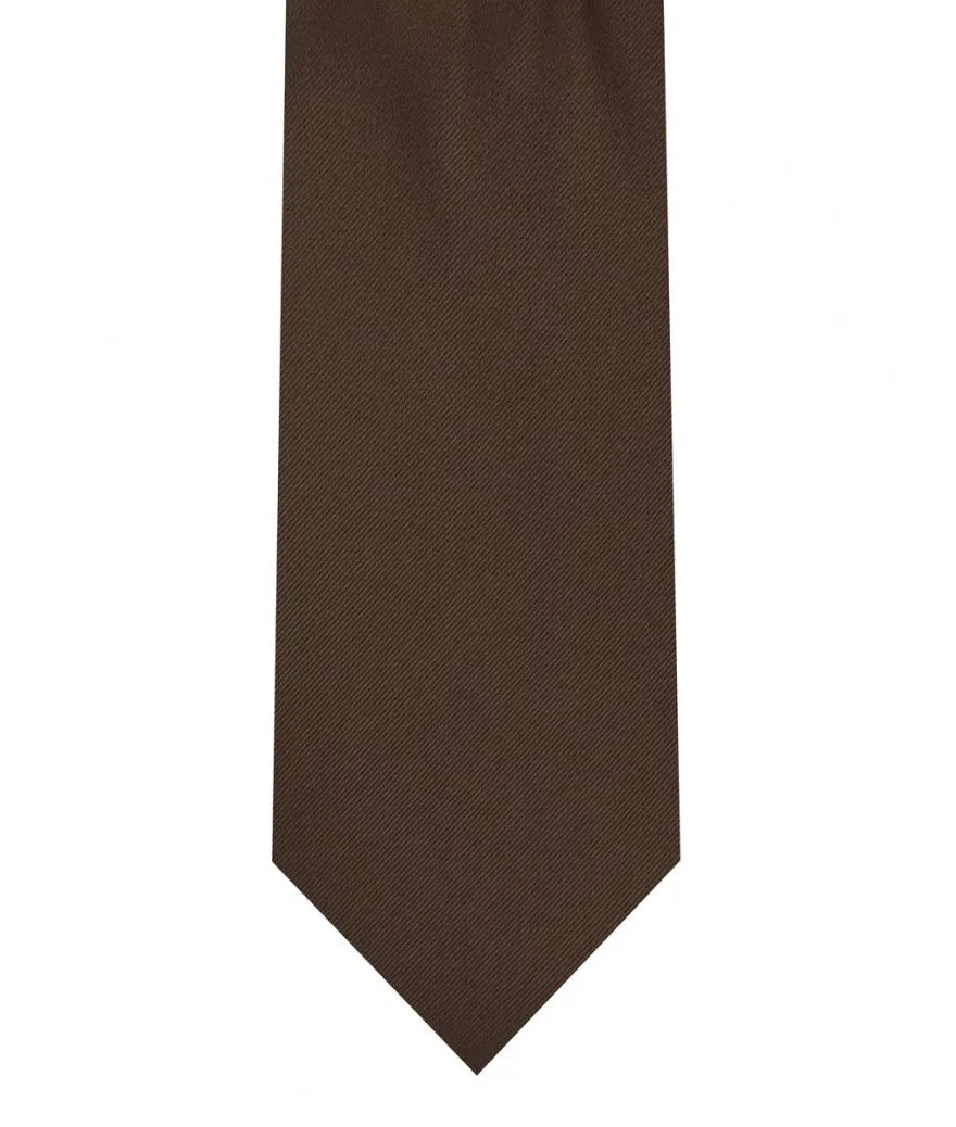 Tie & Pocket Square - Chocolate Brown