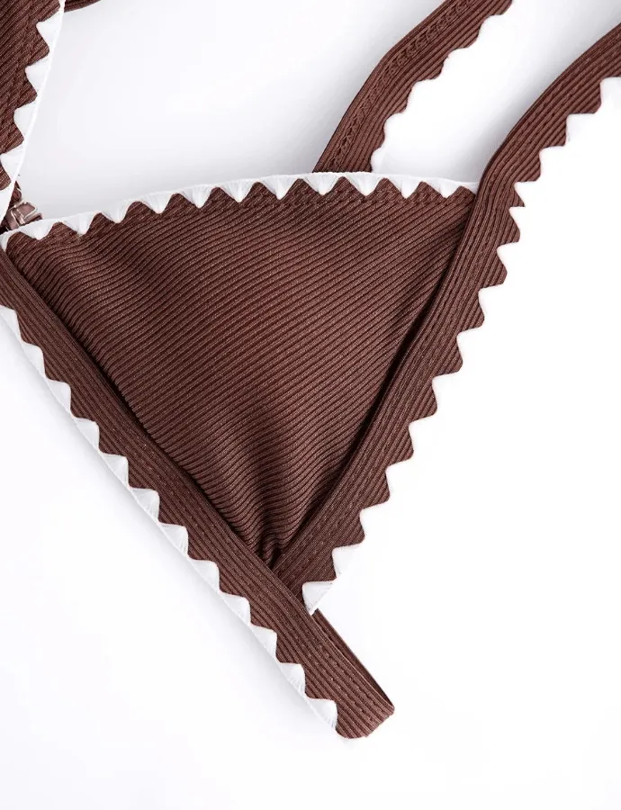 TRIANGLE CHOCOLATE BROWN BIKINI SET - BROWN