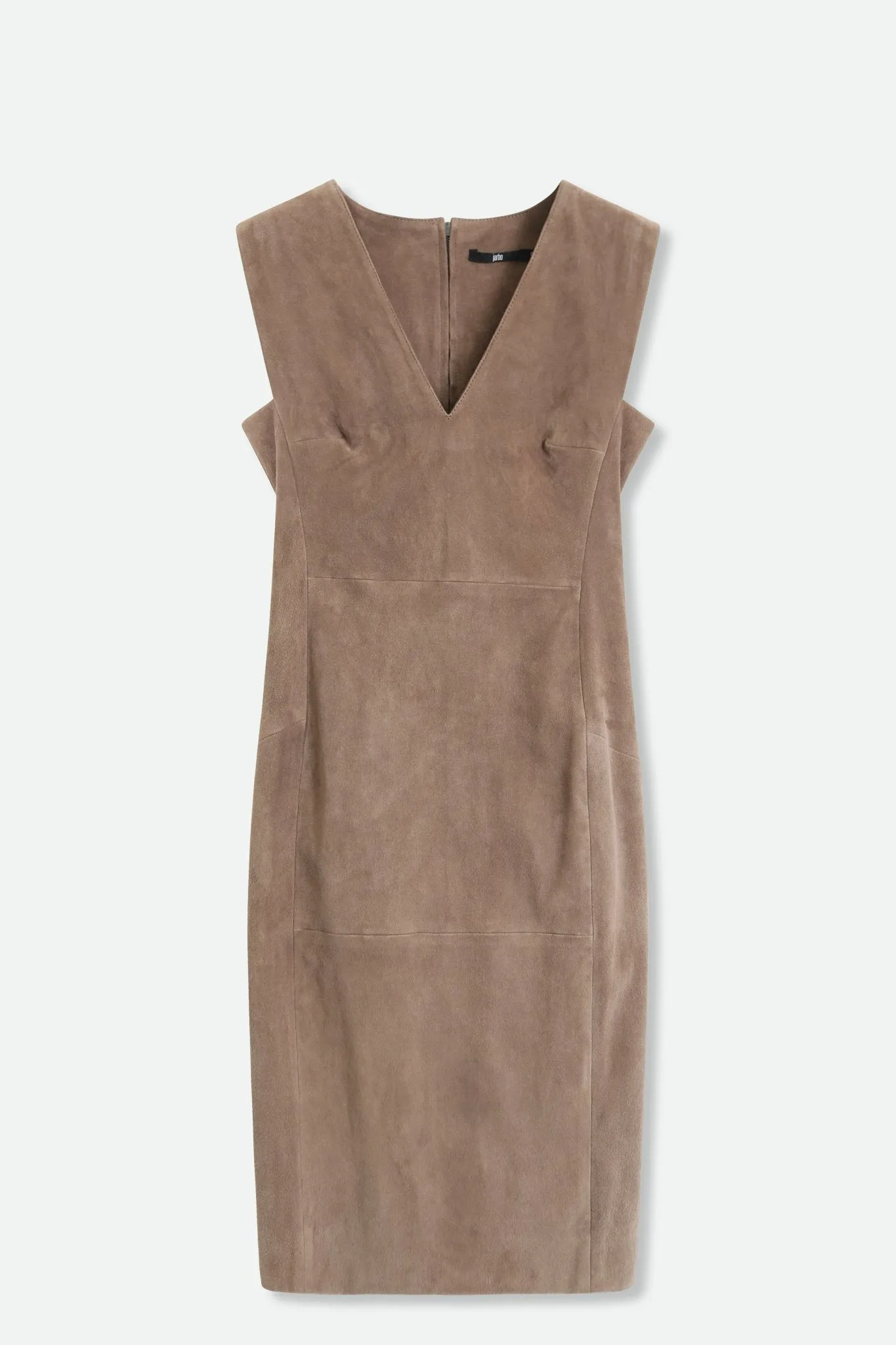 VALERI V-NECK DRESS IN STRETCH SUEDE