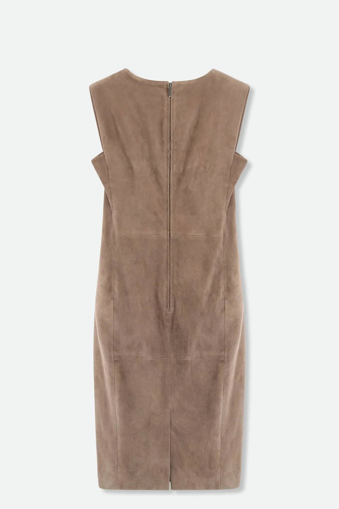 VALERI V-NECK DRESS IN STRETCH SUEDE