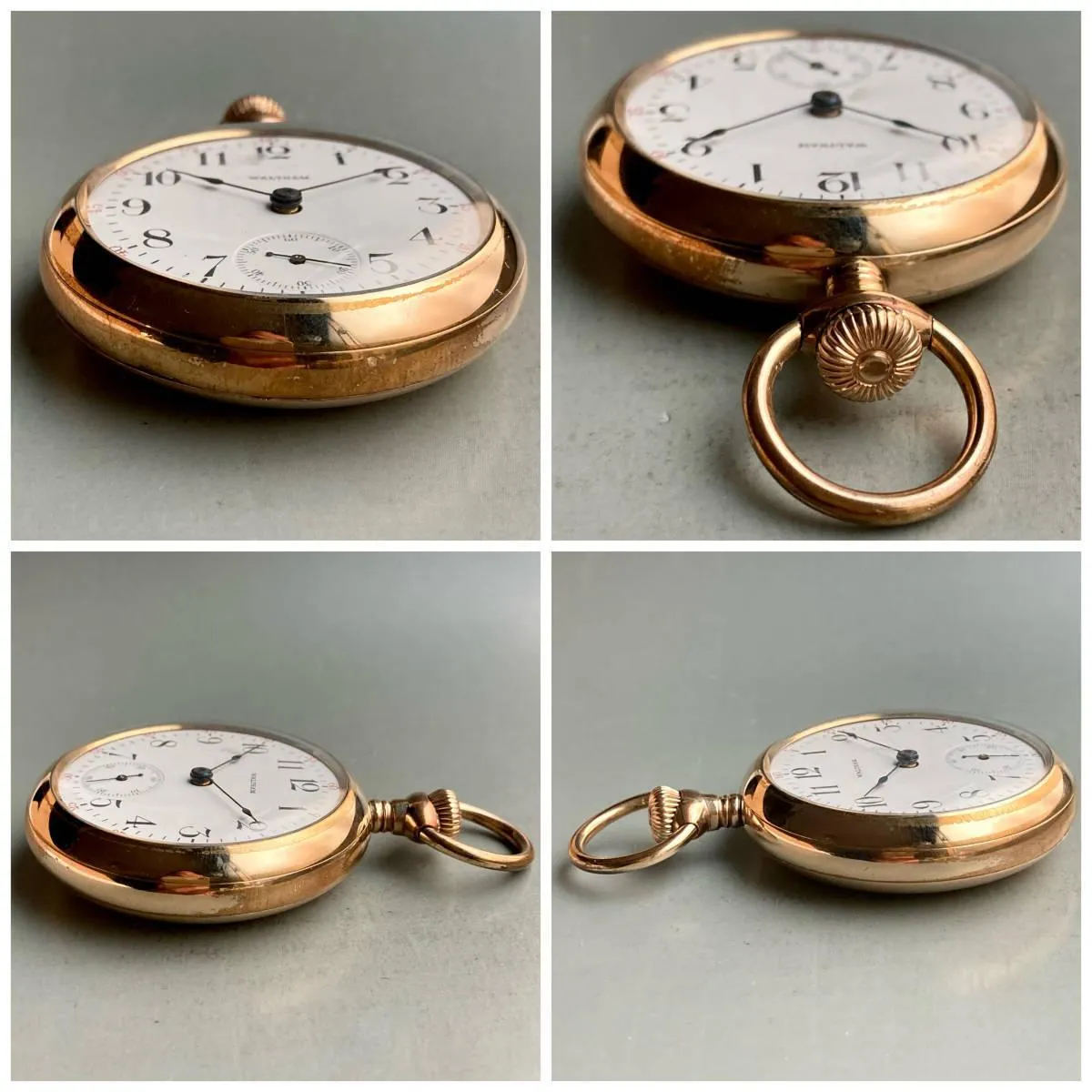 Waltham Pocket Watch Antique Manual 53 Mm Vintage Pocket Watch Open Face