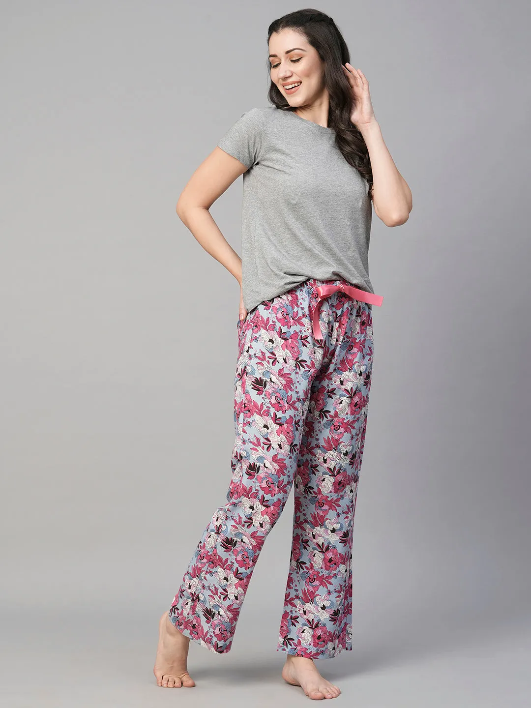 Women's Maroon Viscose Regular Fit Pajama