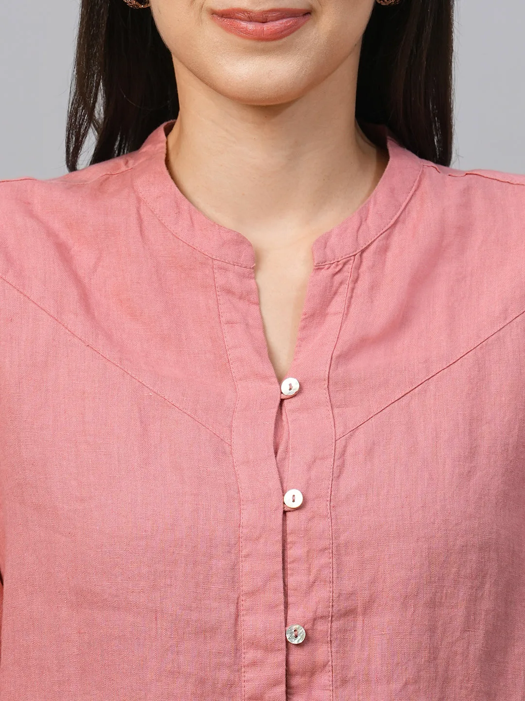 Women's Rose Linen Regular Fit Blouse