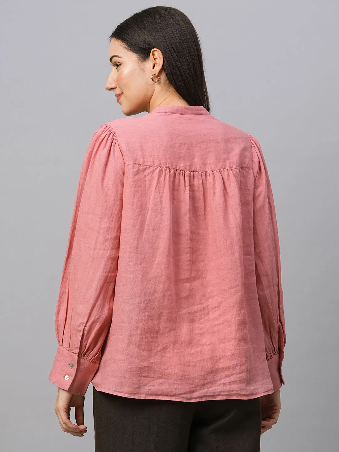 Women's Rose Linen Regular Fit Blouse