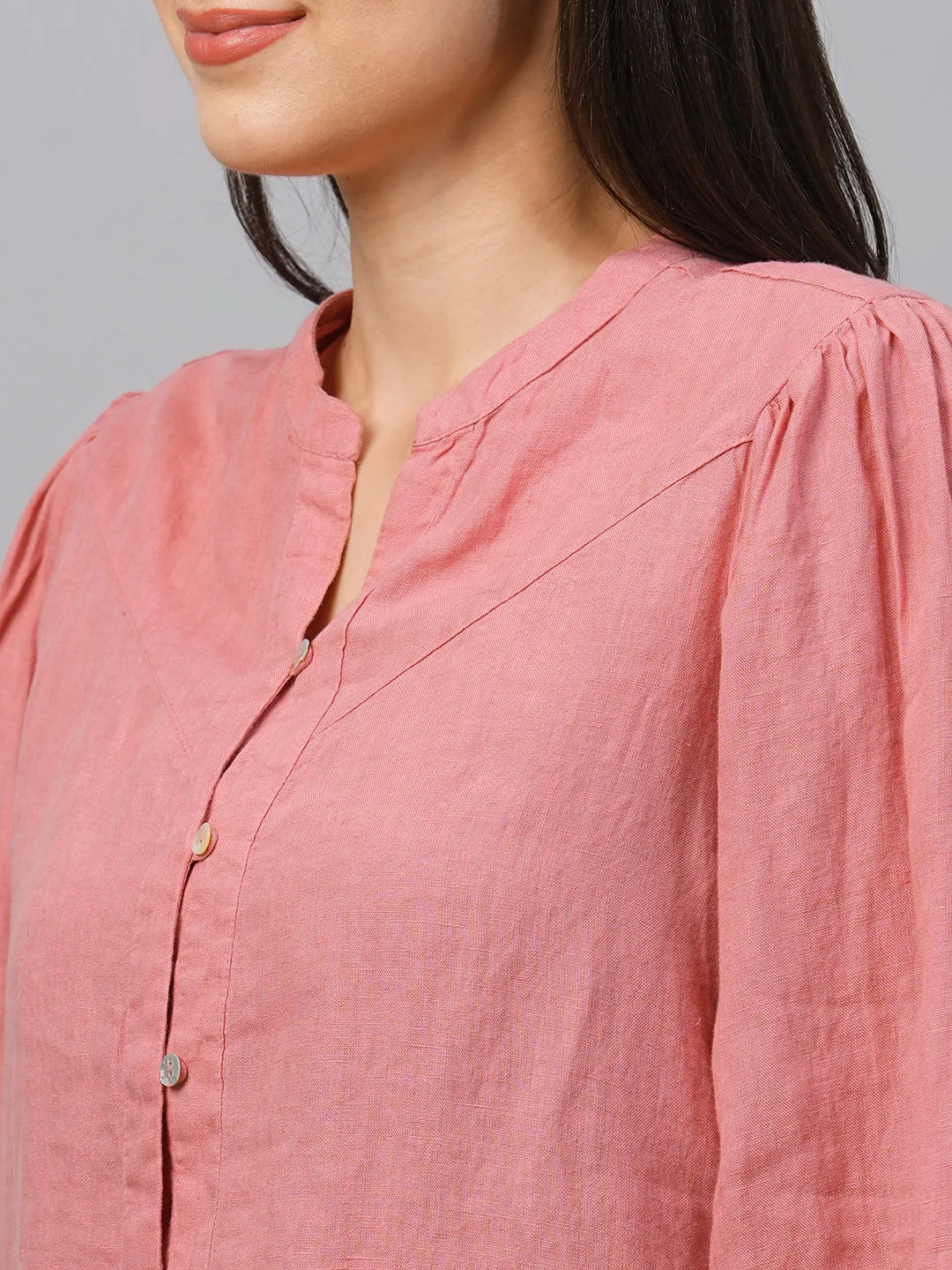 Women's Rose Linen Regular Fit Blouse