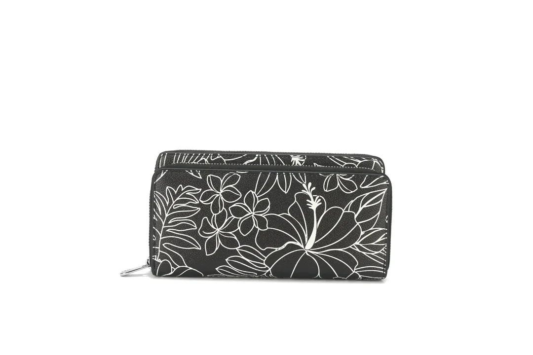 Wristlet Allison Hibiscus Lines Black