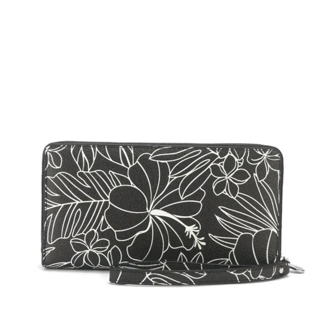 Wristlet Allison Hibiscus Lines Black