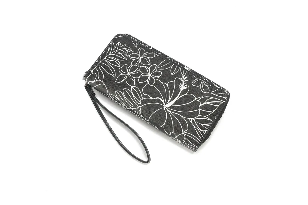 Wristlet Allison Hibiscus Lines Black