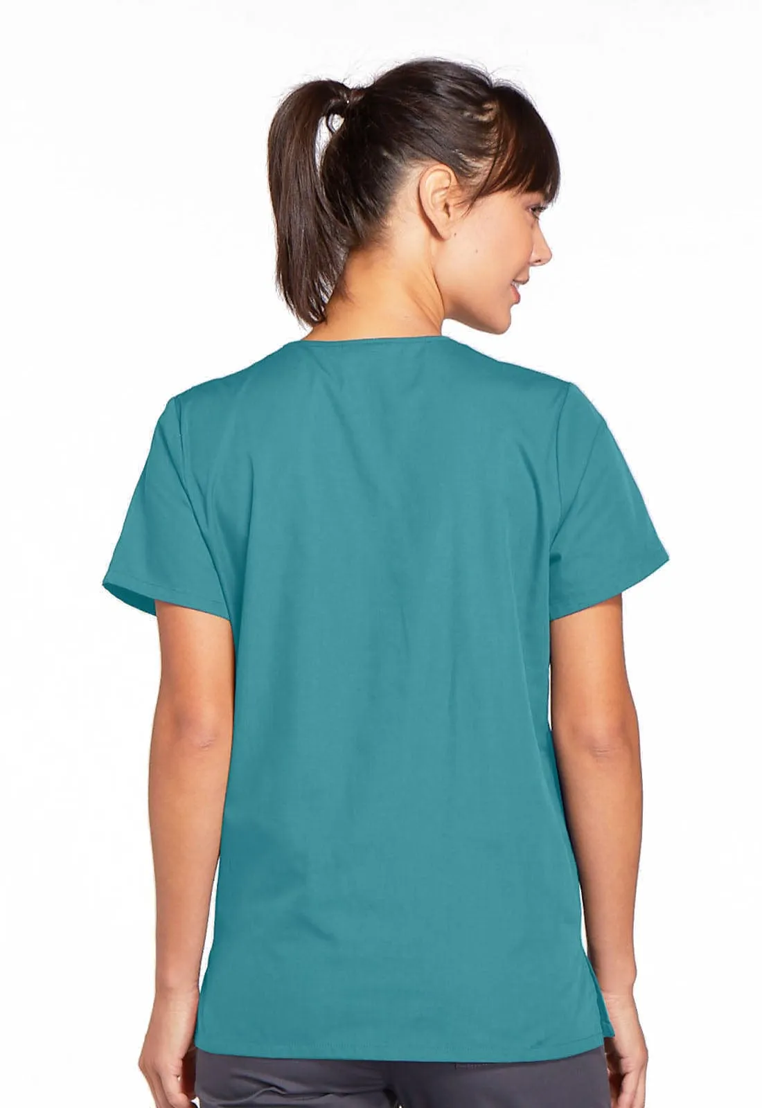 WW Originals Snap Front V-Neck Womens Scrub Top 4770